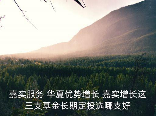 嘉實(shí)服務(wù) 華夏優(yōu)勢(shì)增長(zhǎng) 嘉實(shí)增長(zhǎng)這三支基金長(zhǎng)期定投選哪支好