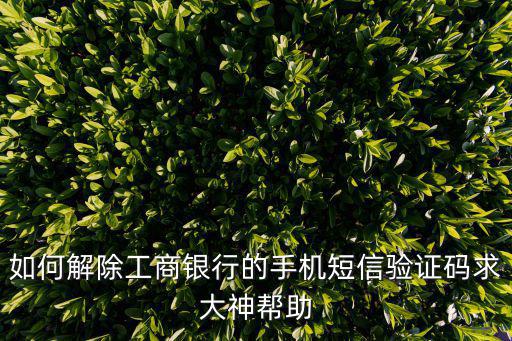 如何解除工商銀行的手機(jī)短信驗(yàn)證碼求大神幫助