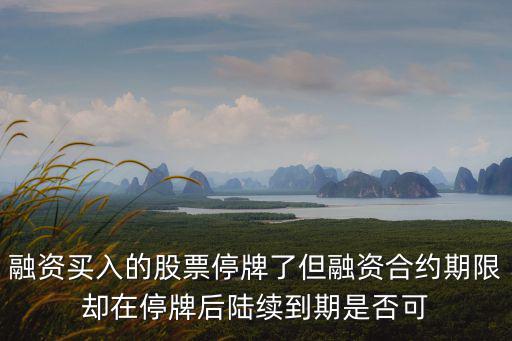 融資買(mǎi)入的股票停牌了但融資合約期限卻在停牌后陸續(xù)到期是否可