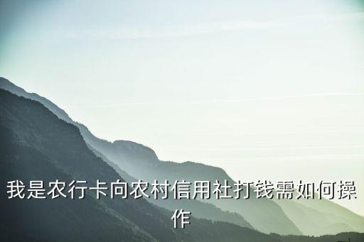 我是農行卡向農村信用社打錢需如何操作