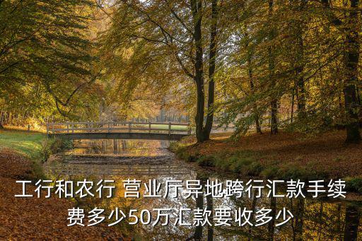 工行和農(nóng)行 營(yíng)業(yè)廳異地跨行匯款手續(xù)費(fèi)多少50萬(wàn)匯款要收多少