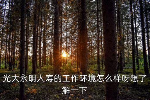 光大永明人壽的工作環(huán)境怎么樣呀想了解一下