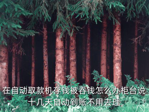 在自動(dòng)取款機(jī)存錢被吞錢怎么辦柜臺(tái)說十幾天自動(dòng)到賬不用去理