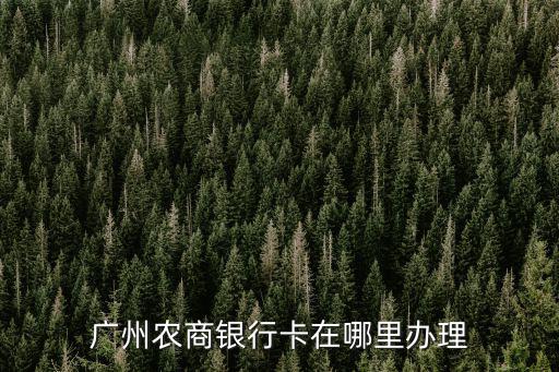 廣州農(nóng)商銀行卡在哪里辦理