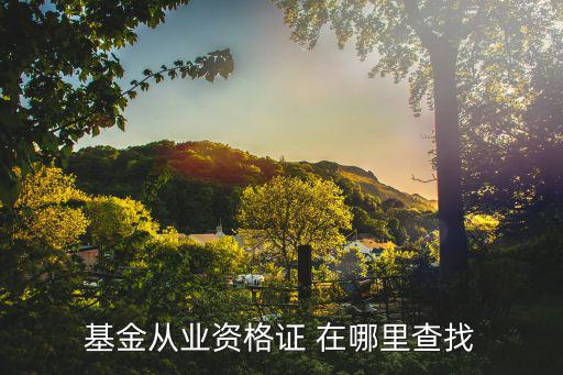 基金從業(yè)資格證 在哪里查找