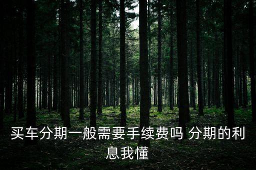 買車分期一般需要手續(xù)費嗎 分期的利息我懂