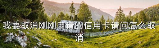我要取消剛剛申請的信用卡請問怎么取消