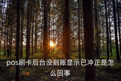 pos刷卡后臺(tái)沒(méi)到賬顯示已沖正是怎么回事