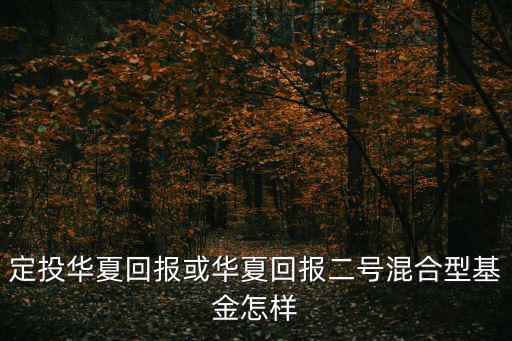 定投華夏回報或華夏回報二號混合型基金怎樣