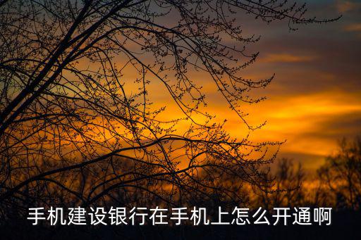 建設銀行手機銀行怎么開通，建設銀行開通手機銀行的流程