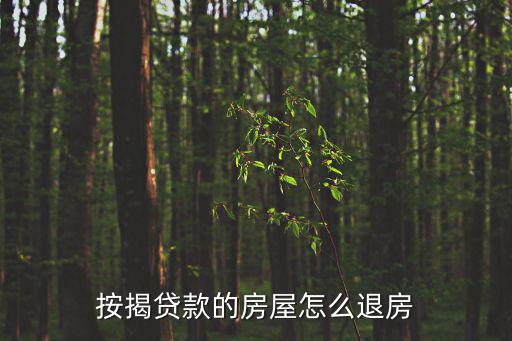按揭的房子怎么退，貸款如何退房