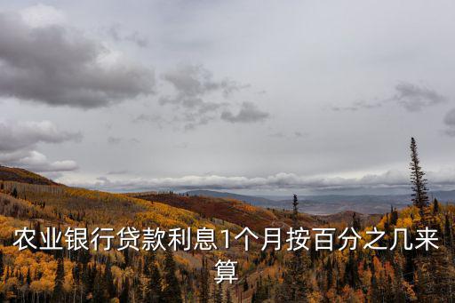 農(nóng)業(yè)銀行貸款利息1個(gè)月按百分之幾來(lái)算
