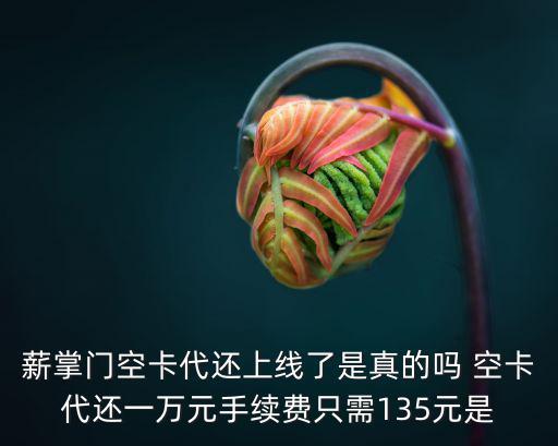 薪掌門空卡代還上線了是真的嗎 空卡代還一萬元手續(xù)費只需135元是
