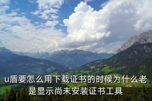 u盾要怎么用下載證書的時(shí)候?yàn)槭裁蠢鲜秋@示尚未安裝證書工具
