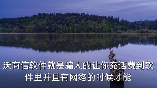 沃商信軟件就是騙人的讓你充話費到軟件里并且有網絡的時候才能
