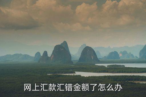 網(wǎng)上匯款匯錯金額了怎么辦