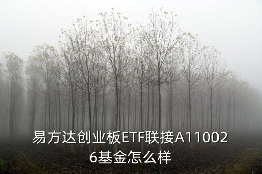 易方達創(chuàng)業(yè)板ETF聯接A110026基金怎么樣