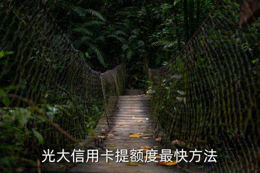 光大信用卡提額度最快方法