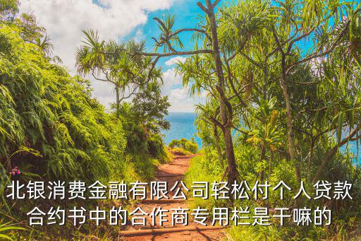 北銀消費(fèi)金融有限公司輕松付個(gè)人貸款合約書中的合作商專用欄是干嘛的