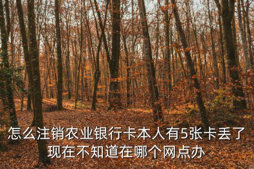 農(nóng)行卡找不到怎么注銷，農(nóng)行卡找不到了也不知道賬號(hào)想銷戶怎么辦