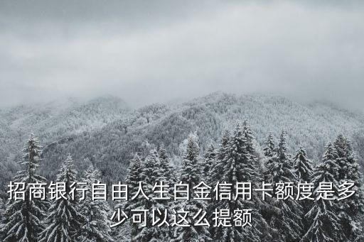 招行白金怎么提額度是多少，招行標(biāo)準(zhǔn)白金卡的額度是多少
