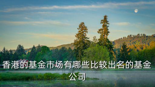 香港的基金市場(chǎng)有哪些比較出名的基金公司