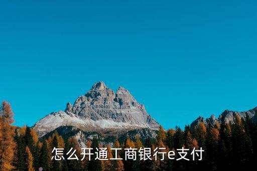 怎么開通工商銀行e支付