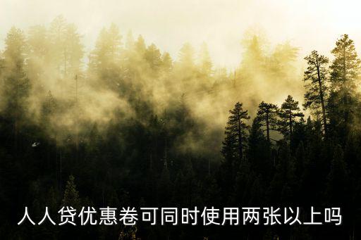 人人貸優(yōu)惠卷可同時使用兩張以上嗎