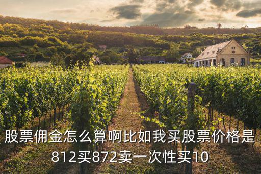 股票傭金怎么算啊比如我買股票價(jià)格是812買872賣一次性買10