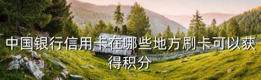 中國銀行信用卡在哪些地方刷卡可以獲得積分