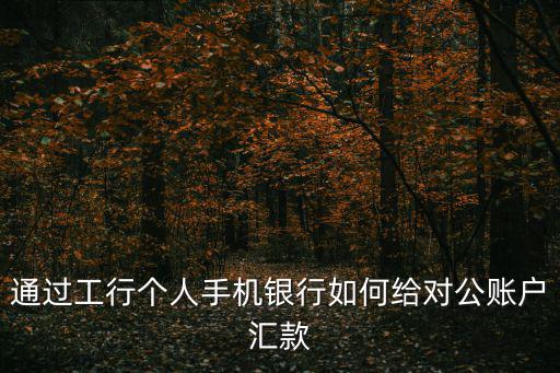 通過工行個人手機(jī)銀行如何給對公賬戶匯款
