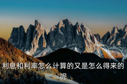 利息和利率怎么算的，利率是怎么計(jì)算的