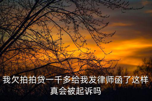 我欠拍拍貸一千多給我發(fā)律師函了這樣真會(huì)被起訴嗎