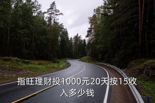 指旺理財投1000元20天按15收入多少錢