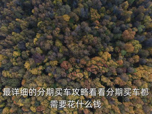 最詳細(xì)的分期買(mǎi)車(chē)攻略看看分期買(mǎi)車(chē)都需要花什么錢(qián)