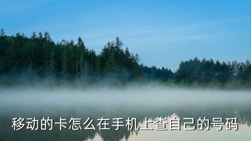 移動的卡怎么在手機上查自己的號碼