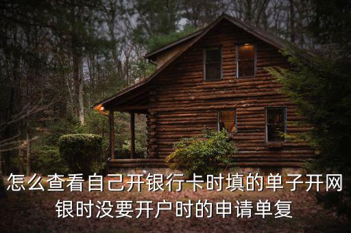 怎么查看自己開銀行卡時填的單子開網(wǎng)銀時沒要開戶時的申請單復(fù)