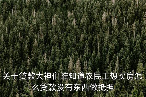 農(nóng)民買樓怎么貸款，農(nóng)民買房如何貸款