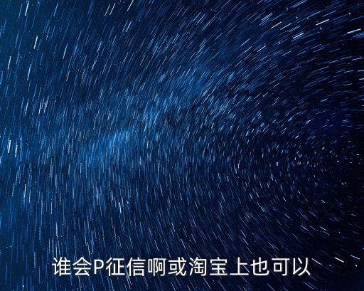 誰(shuí)會(huì)P征信啊或淘寶上也可以