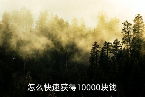 怎么快速獲得10000塊錢