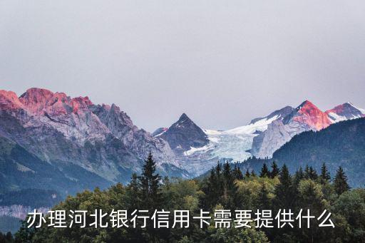 辦理河北銀行信用卡需要提供什么