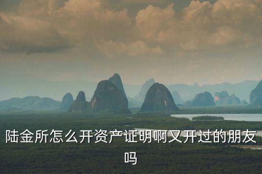 陸金所怎么開資產(chǎn)證明啊又開過的朋友嗎