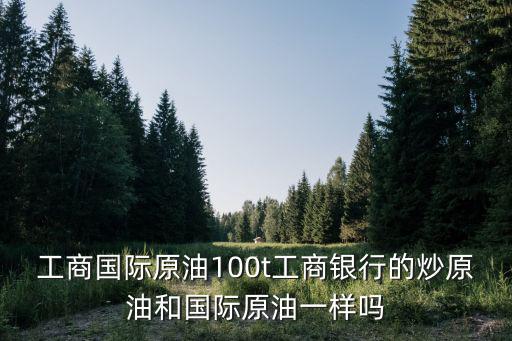 工商國(guó)際原油100t工商銀行的炒原油和國(guó)際原油一樣嗎