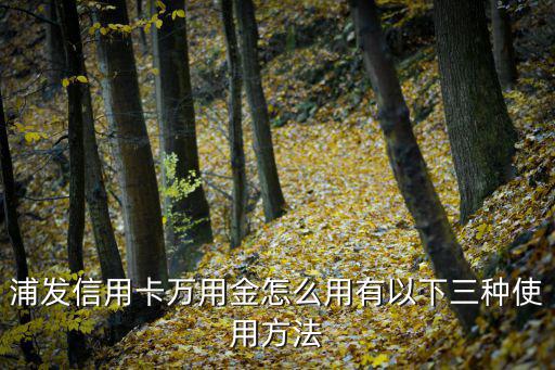 浦發(fā)信用卡萬用金怎么用有以下三種使用方法
