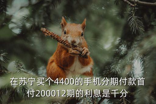 蘇寧分期怎么一次性還，在蘇寧買個4400的手機(jī)分期付款首付200012期的利息是千分