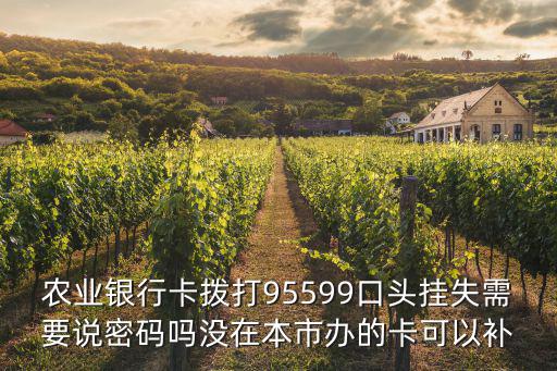 農(nóng)業(yè)銀行卡撥打95599口頭掛失需要說(shuō)密碼嗎沒(méi)在本市辦的卡可以補(bǔ)
