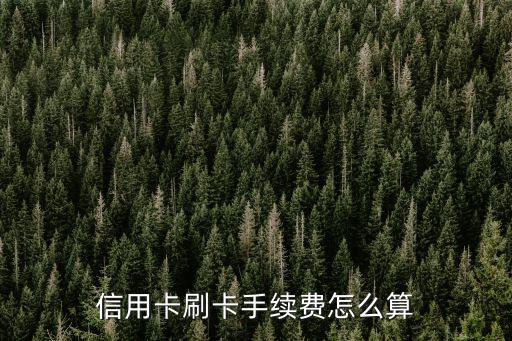 信用卡刷卡手續(xù)費(fèi)怎么算