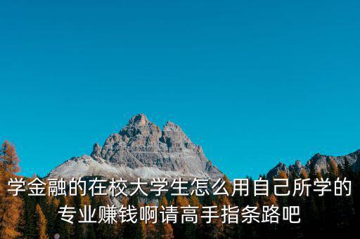 學金融的在校大學生怎么用自己所學的專業(yè)賺錢啊請高手指條路吧