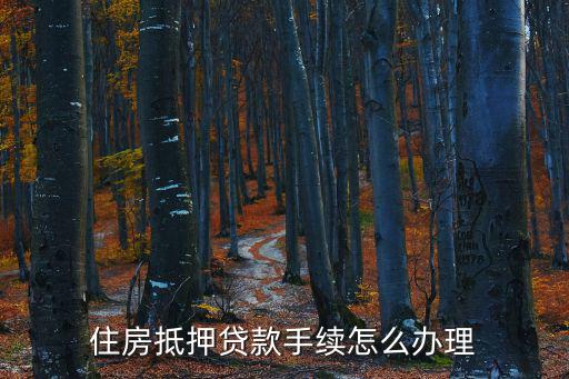 房子抵押手續(xù)怎么辦，住房抵押貸款手續(xù)怎么辦理