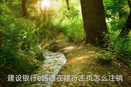 建設(shè)銀行e路通在建行主頁怎么注銷